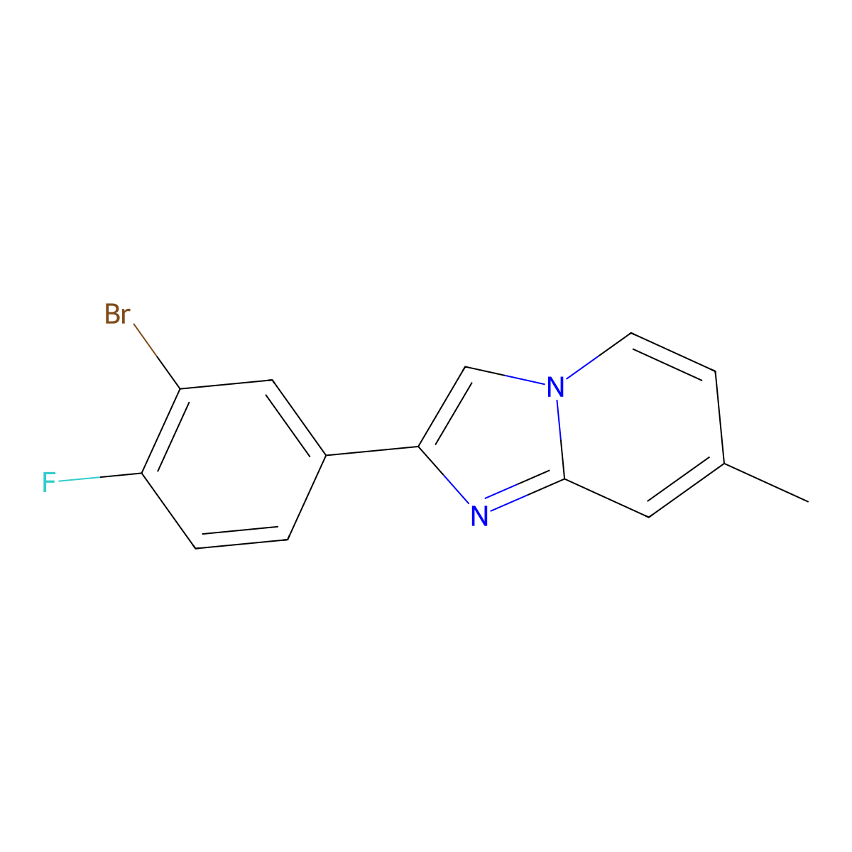 2-(4-Bromo-3-fluorophenyl)-7-methylimidazo[1,2-a]pyridine molecular structure, CAS 1550406-35-3