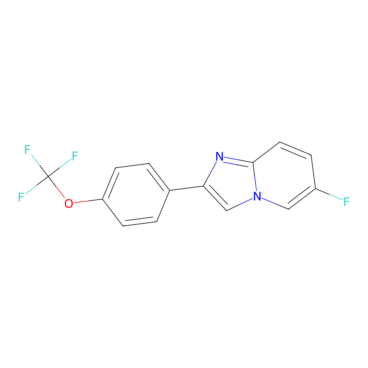 6-Fluoro-2-(4-(trifluoromethoxy)phenyl)imidazo[1,2-a]pyridine molecular structure, CAS 1550406-92-2