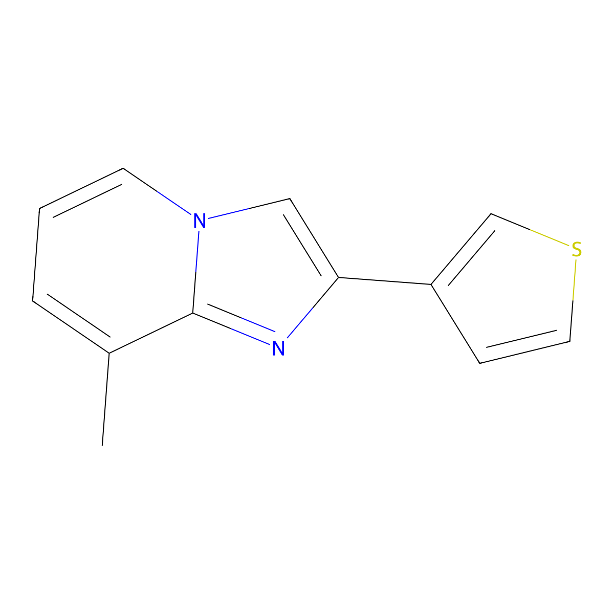 8-Methyl-2-(thiophen-3-yl)imidazo[1,2-a]pyridine molecular structure, CAS 1550409-40-9