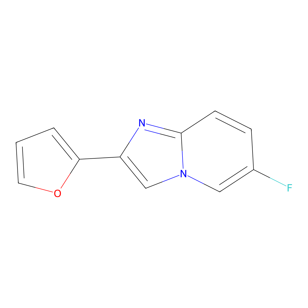 6-Fluoro-2-(2-furyl)imidazo[1,2-a]pyridine molecular structure, CAS 1550409-73-8