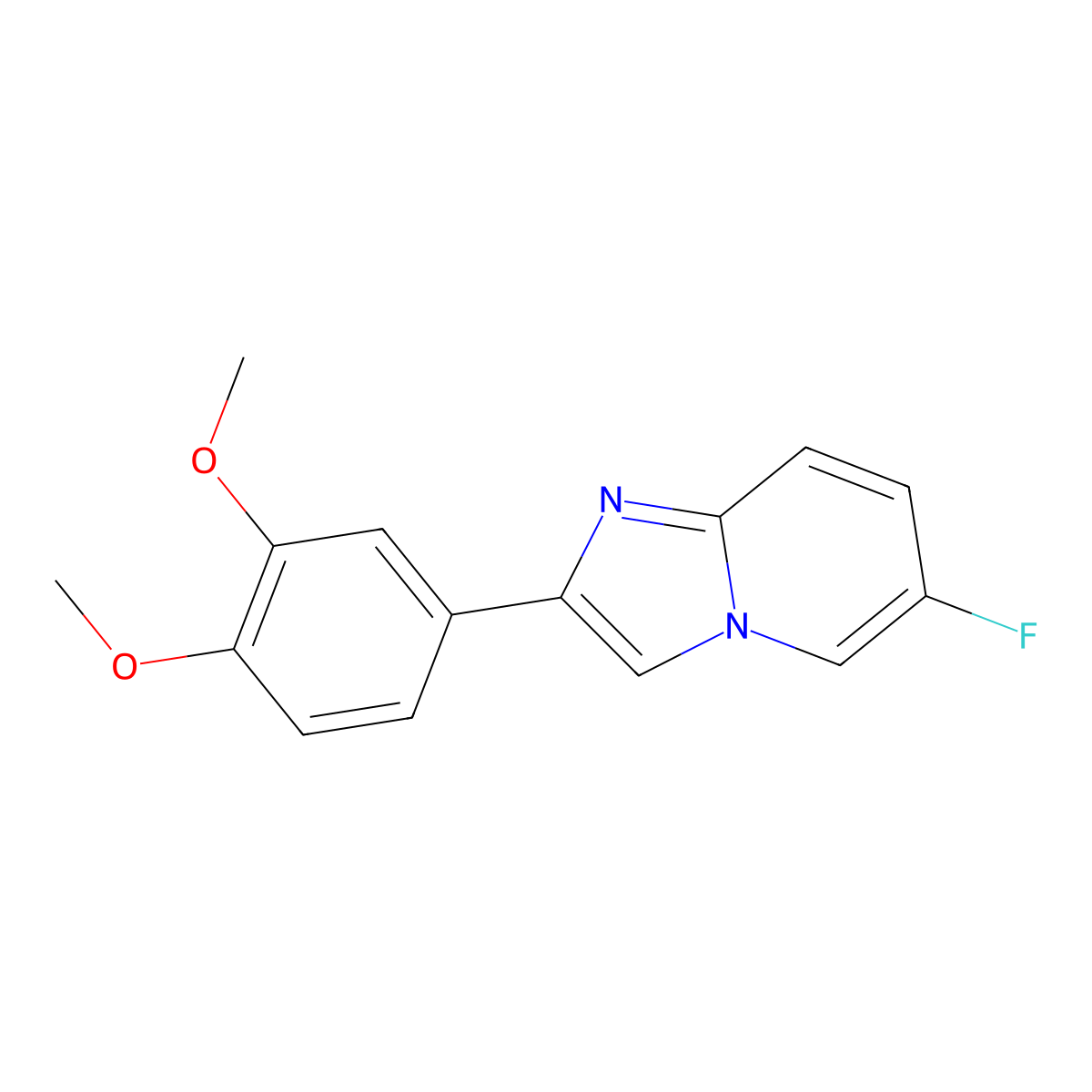 2-(3,4-Dimethoxyphenyl)-6-fluoroimidazo[1,2-a]pyridine molecular structure, CAS 1550409-79-4