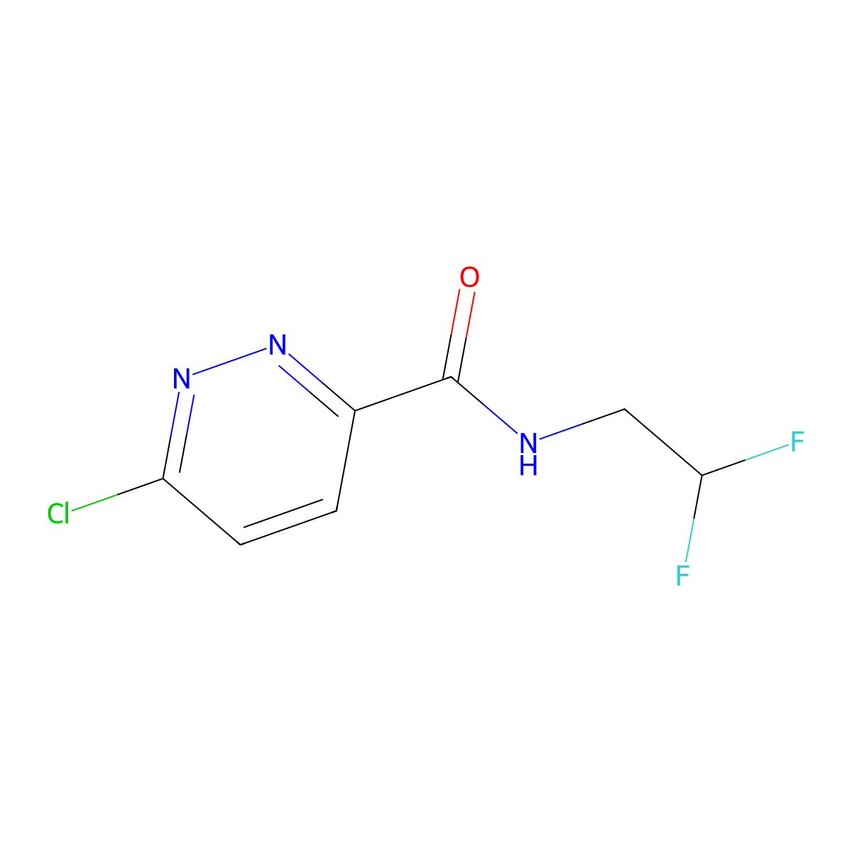 6-chloro-N-(2,2-difluoroethyl)pyridazine-3-carboxamide molecular structure, CAS 1550412-85-5