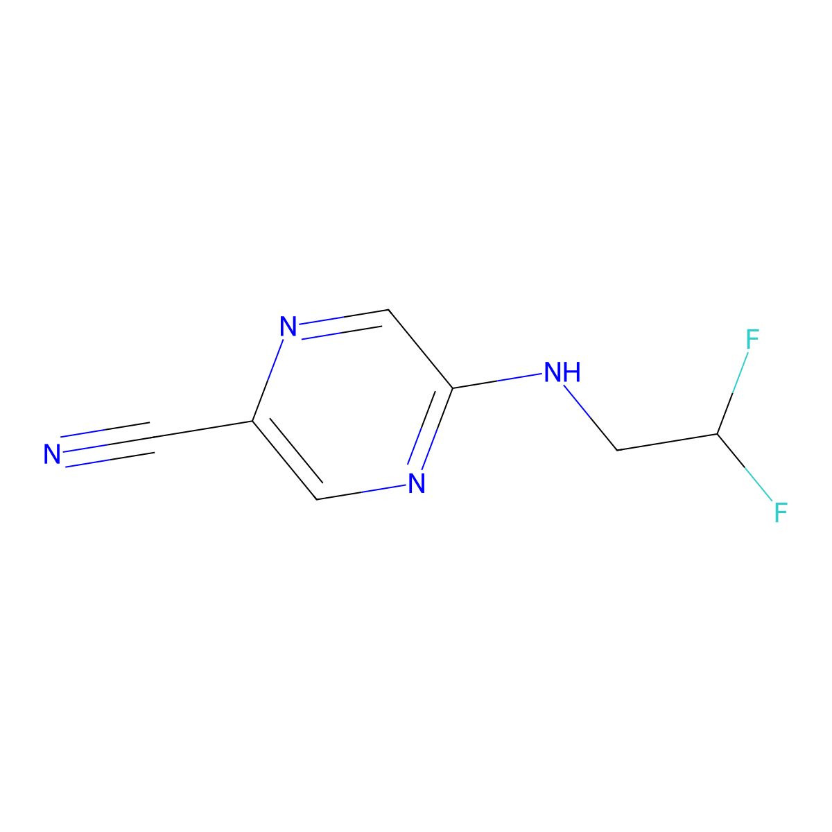 5-[(2,2-Difluoroethyl)amino]pyrazine-2-carbonitrile molecular structure, CAS 1550418-74-0