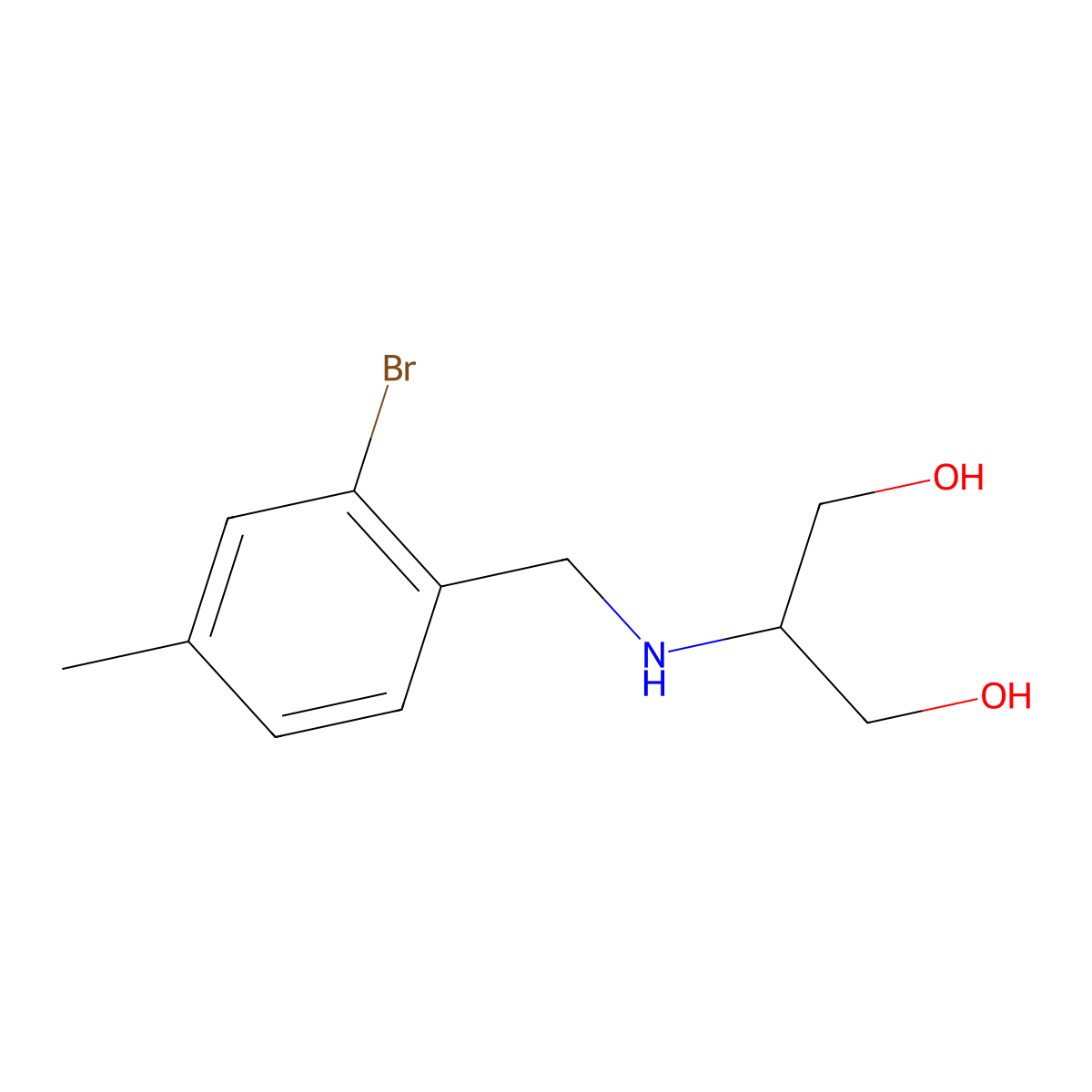2-{[(2-Bromo-4-methylphenyl)methyl]amino}propane-1,3-diol molecular structure, CAS 1550445-45-8