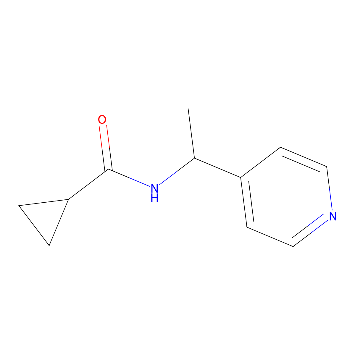 N-(1-(pyridin-4-yl)ethyl)cyclopropanecarboxamide molecular structure, CAS 155047-47-5