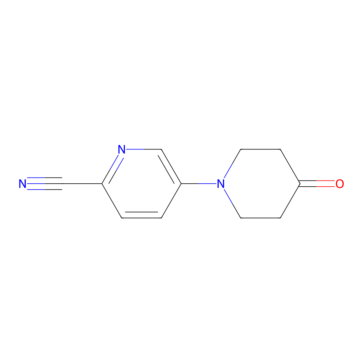 5-(4-Oxopiperidin-1-yl)pyridine-2-carbonitrile molecular structure, CAS 1550473-69-2