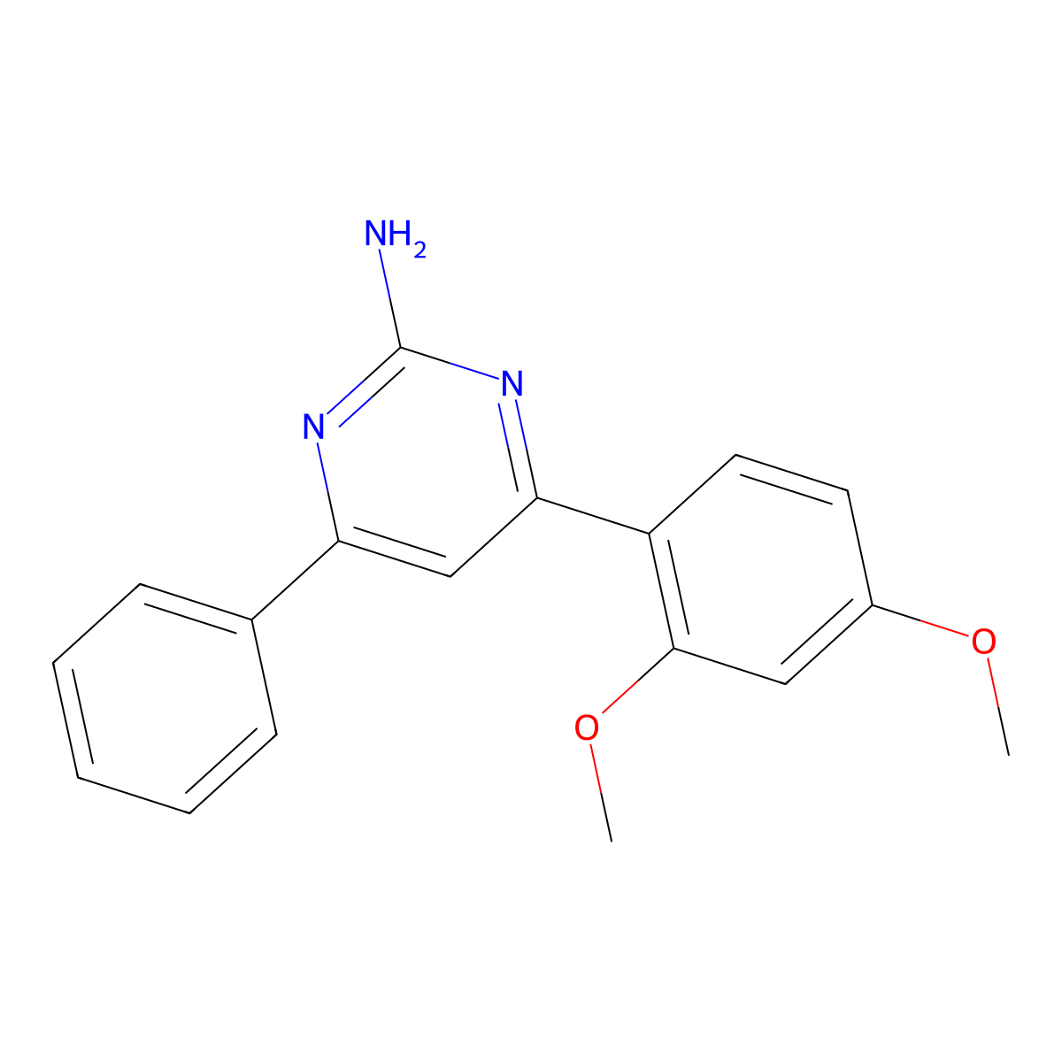 4-(2,4-Dimethoxyphenyl)-6-phenylpyrimidin-2-amine molecular structure, CAS 155048-22-9
