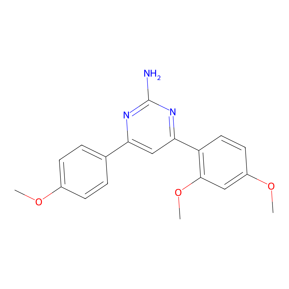 4-(2,4-Dimethoxyphenyl)-6-(4-methoxyphenyl)pyrimidin-2-amine molecular structure, CAS 155048-23-0