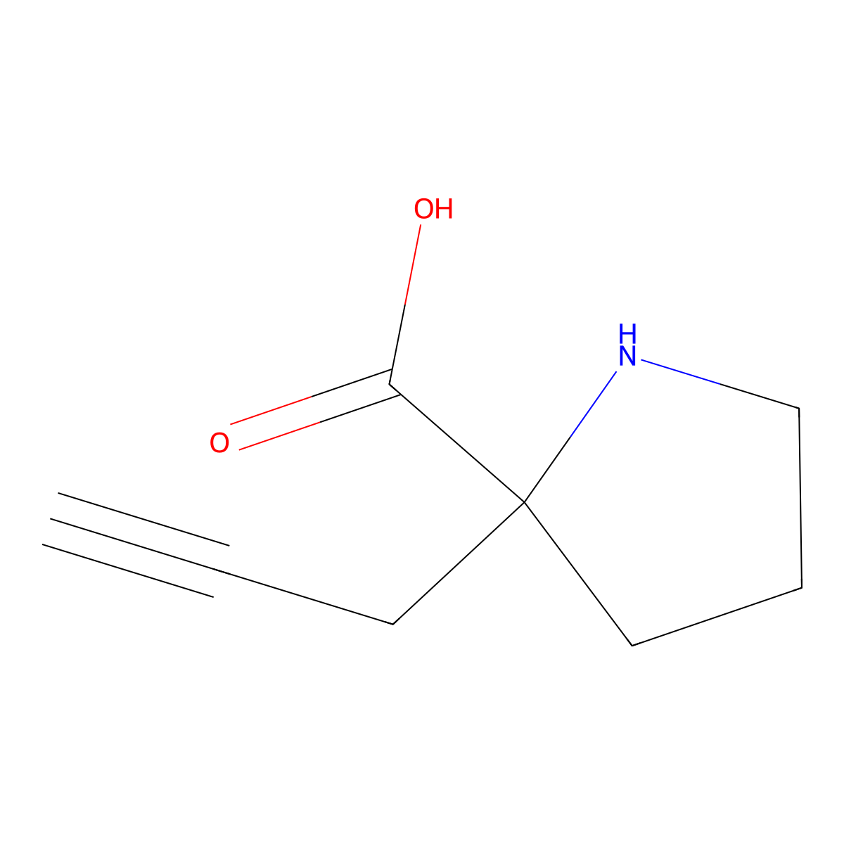2-(Prop-2-yn-1-yl)pyrrolidine-2-carboxylic acid molecular structure, CAS 1550485-43-2