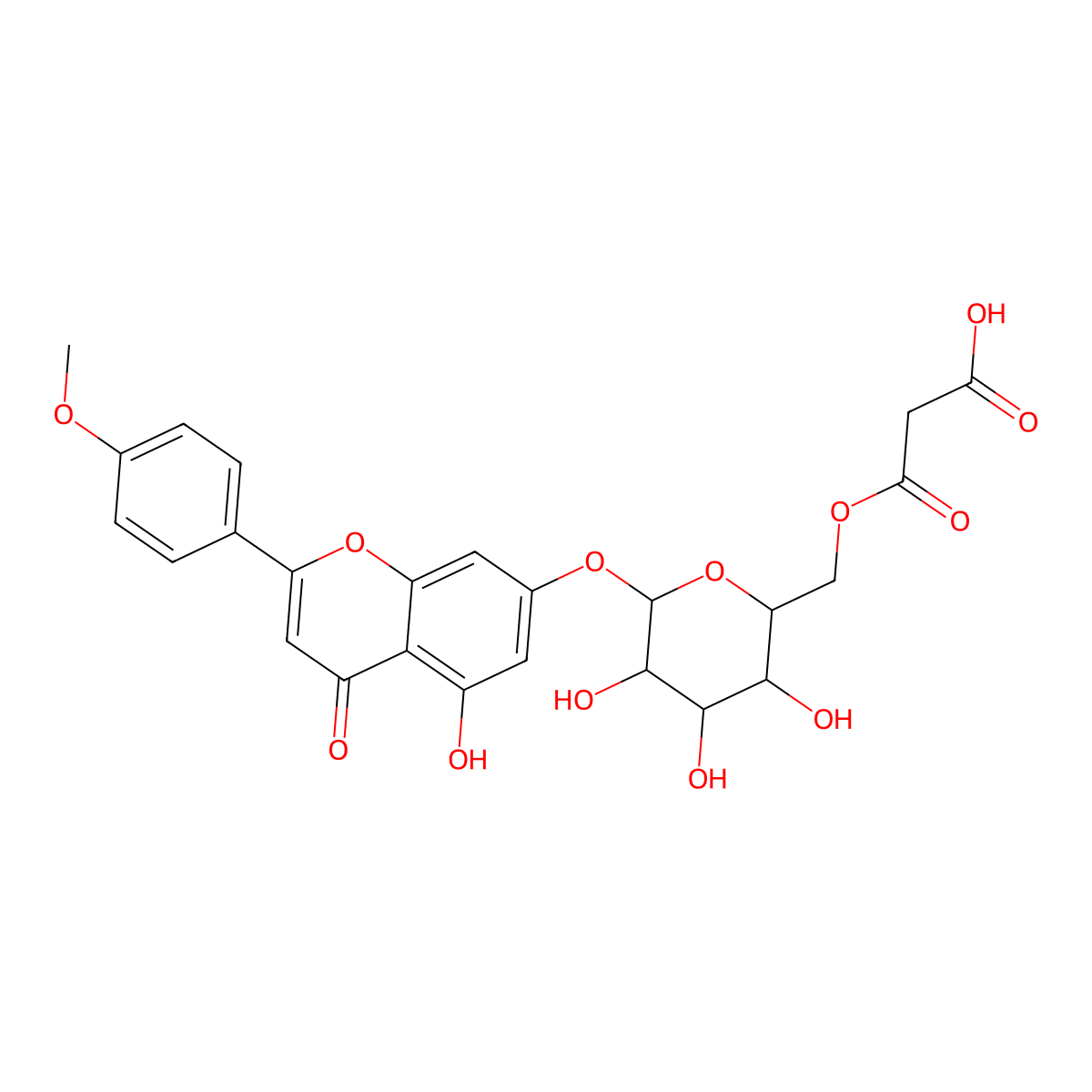 Acacetin 7-O-(6-O-malonylglucoside) molecular structure, CAS 155049-92-6