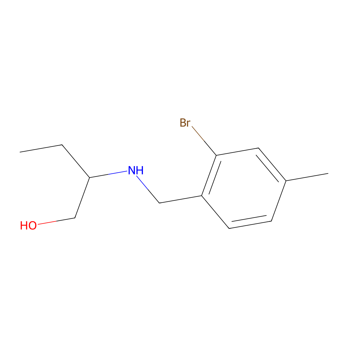 2-{[(2-Bromo-4-methylphenyl)methyl]amino}butan-1-ol molecular structure, CAS 1550493-22-5