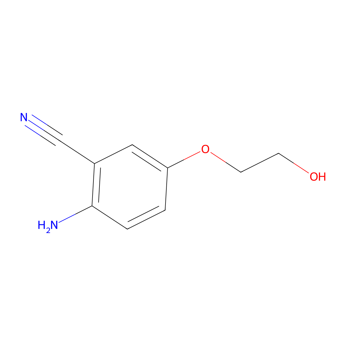 2-Amino-5-(2-hydroxyethoxy)benzonitrile molecular structure, CAS 1550496-66-6