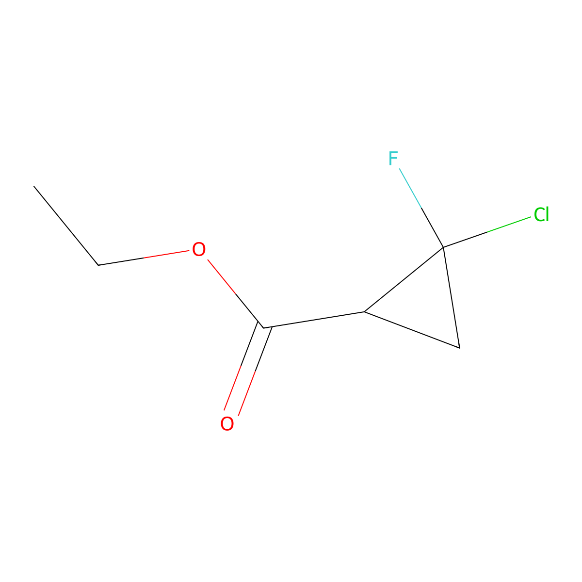 Ethyl 2-chloro-2-fluorocyclopropanecarboxylate molecular structure, CAS 155051-93-7