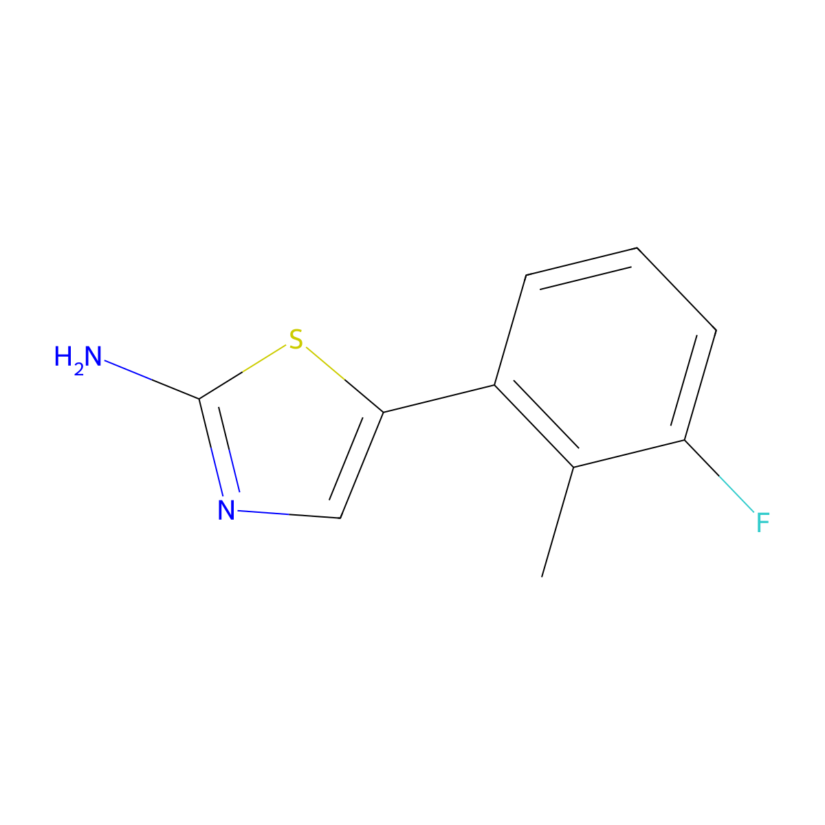 5-(3-Fluoro-2-methylphenyl)thiazol-2-amine molecular structure, CAS 1550534-38-7
