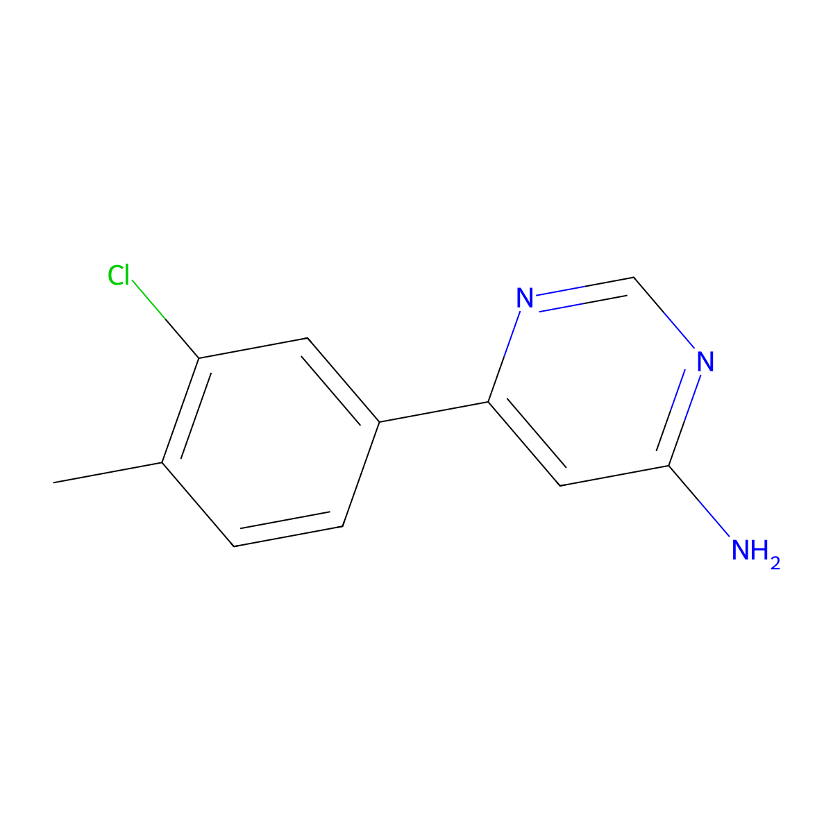 6-(3-Chloro-4-methylphenyl)pyrimidin-4-amine molecular structure, CAS 1550535-53-9