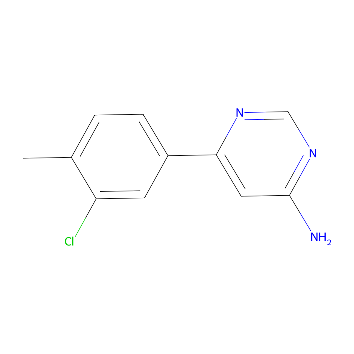 6-(3-Chloro-4-methylphenyl)pyrimidin-4-amine molecular structure, CAS 1550535-53-9