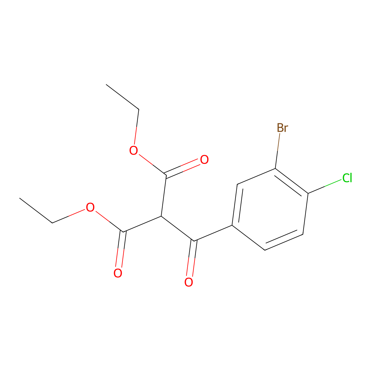 1,3-Diethyl 2-(3-bromo-4-chlorobenzoyl)propanedioate molecular structure, CAS 1550537-55-7