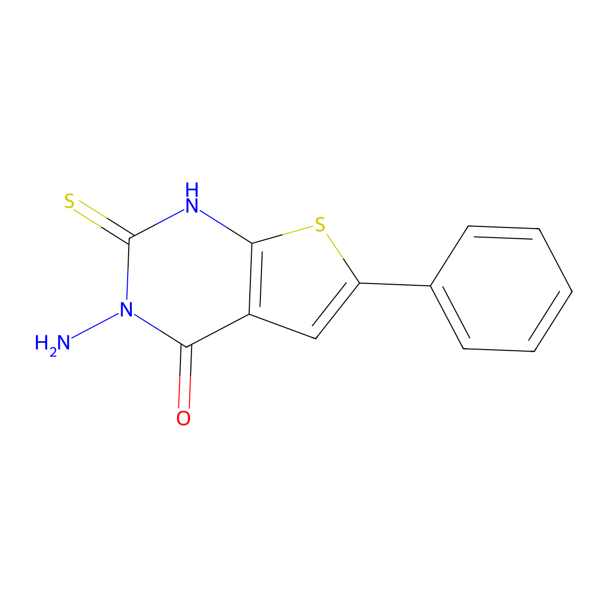 3-amino-6-phenyl-2-sulfanylthieno[2,3-d]pyrimidin-4(3H)-one molecular structure, CAS 155054-32-3
