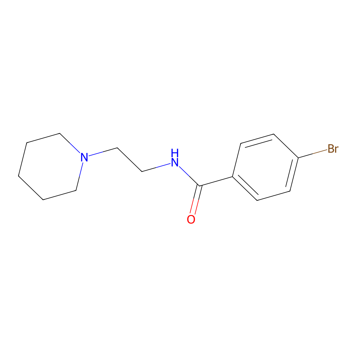 4-bromo-N-[2-(piperidin-1-yl)ethyl]benzamide molecular structure, CAS 155054-41-4