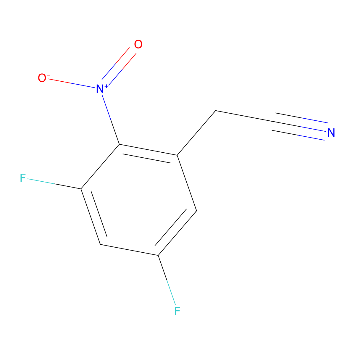 3,5-Difluoro-2-nitrophenylacetonitrile molecular structure, CAS 1550550-56-5