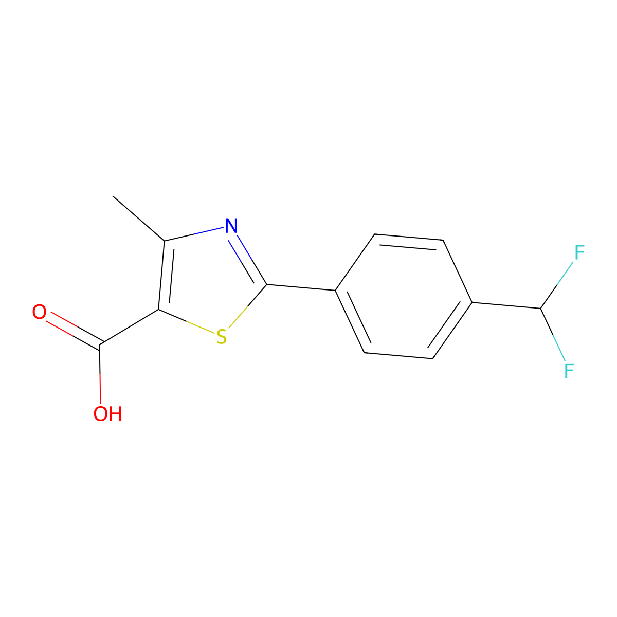 2-(4-(Difluoromethyl)phenyl)-4-methylthiazole-5-carboxylic acid molecular structure, CAS 1550569-16-8