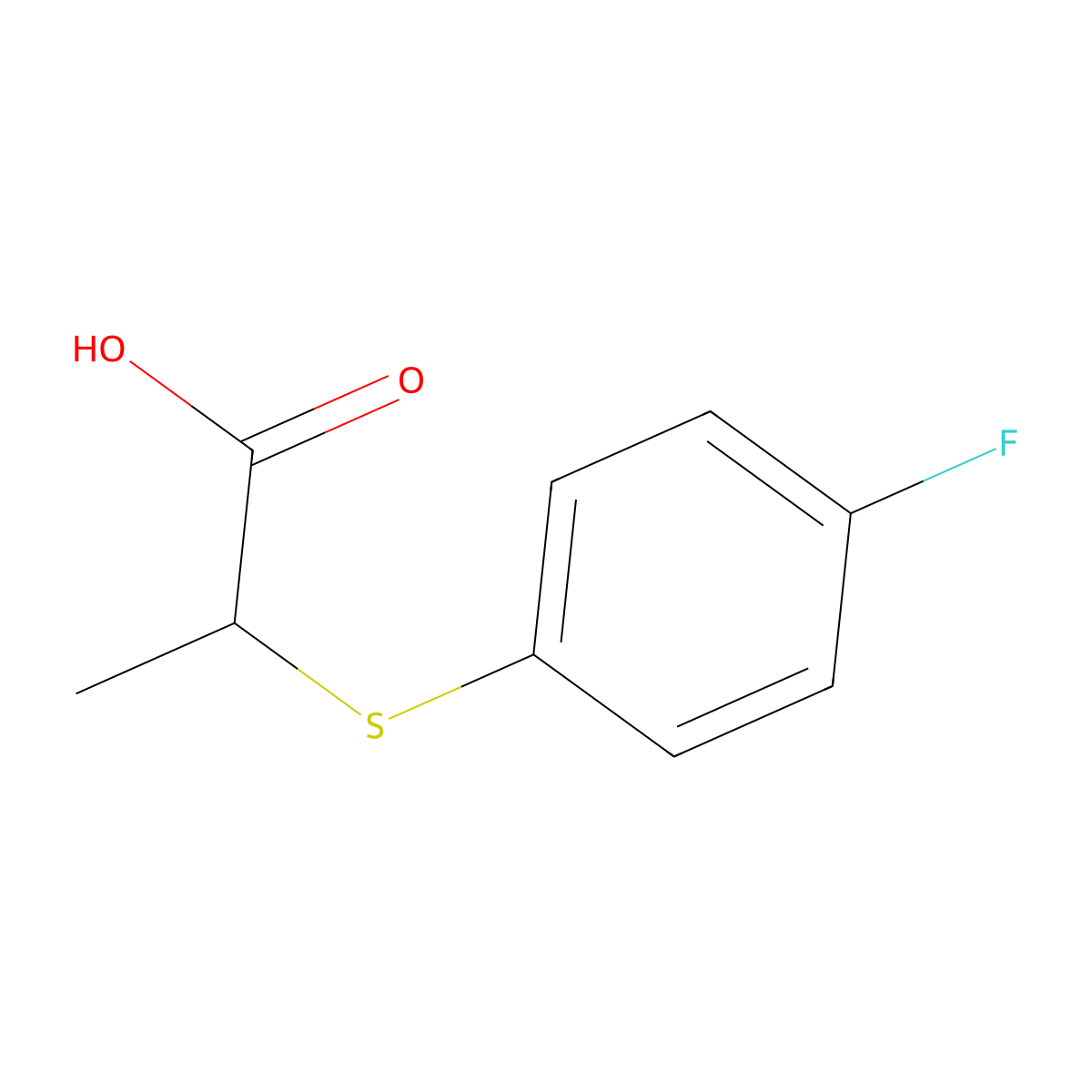 2-[(4-Fluorophenyl)sulfanyl]propanoic acid molecular structure, CAS 155059-10-2