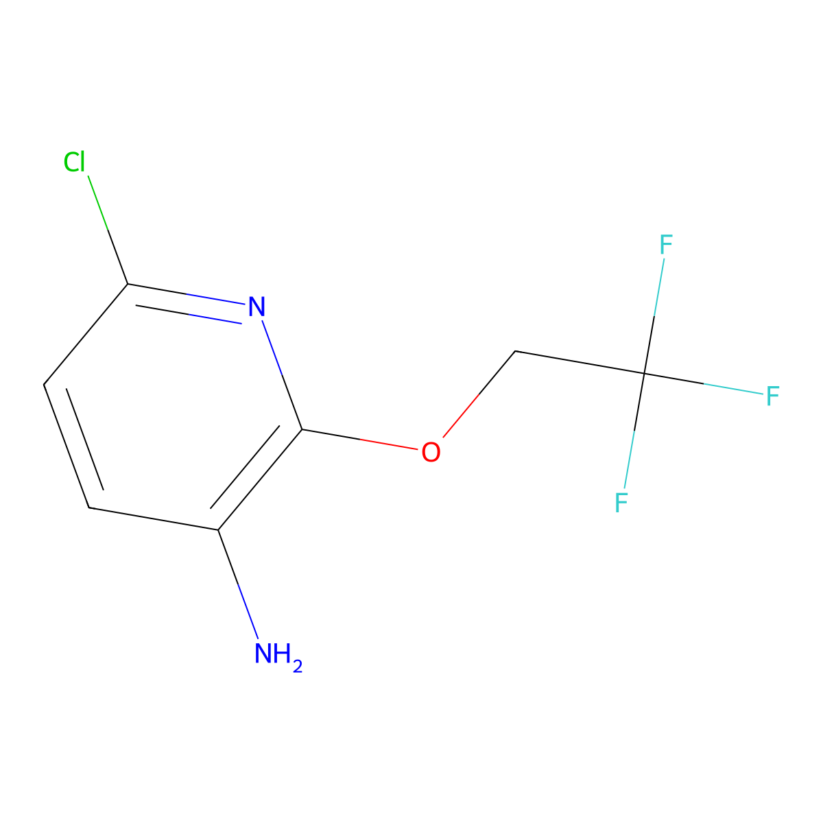 6-Chloro-2-(2,2,2-trifluoroethoxy)pyridin-3-amine molecular structure, CAS 1550595-82-8