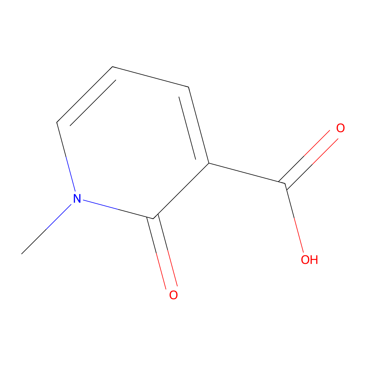 1-Methyl-2-oxo-1,2-dihydropyridine-3-carboxylic acid molecular structure, CAS 15506-18-0