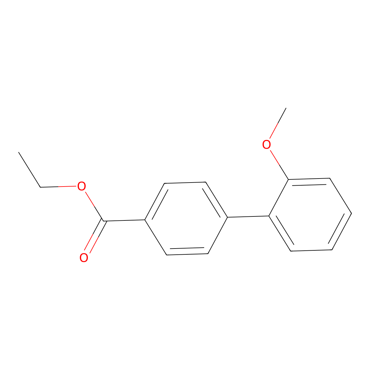 2'-Methoxy-biphenyl-4-carboxylic acid ethyl ester molecular structure, CAS 155061-60-2