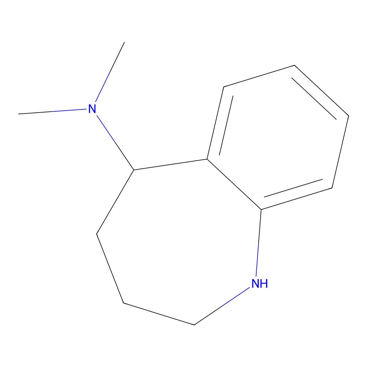 5-Dimethylamino-2,3,4,5-tetrahydro-1H-benzazepine molecular structure, CAS 155061-62-4