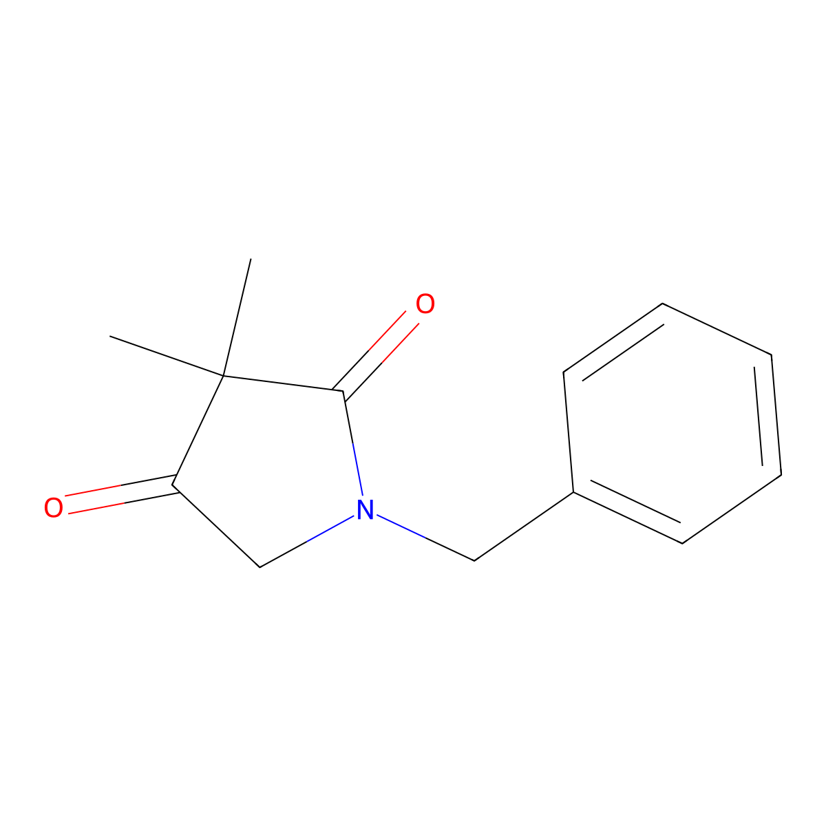 1-Benzyl-3,3-dimethylpyrrolidine-2,4-dione molecular structure, CAS 155062-15-0