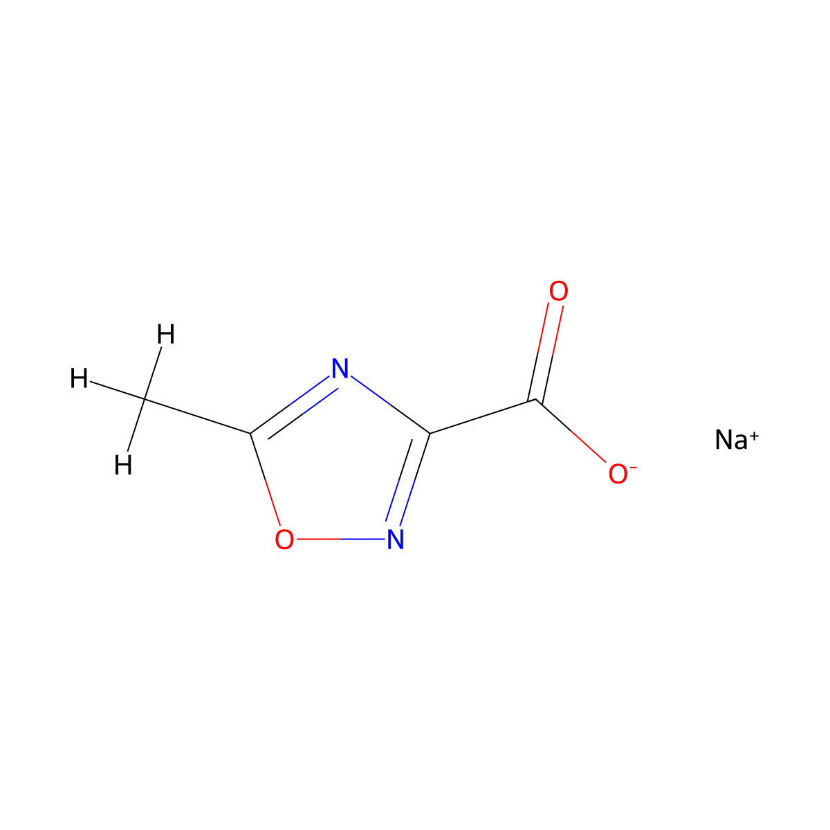 Sodium 5-methyl-1,2,4-oxadiazole-3-carboxylate molecular structure, CAS 155062-49-0