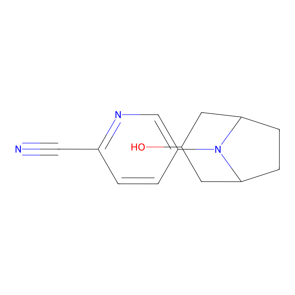 5-{3-Hydroxy-8-azabicyclo[3.2.1]octan-8-yl}pyridine-2-carbonitrile molecular structure, CAS 1550651-56-3