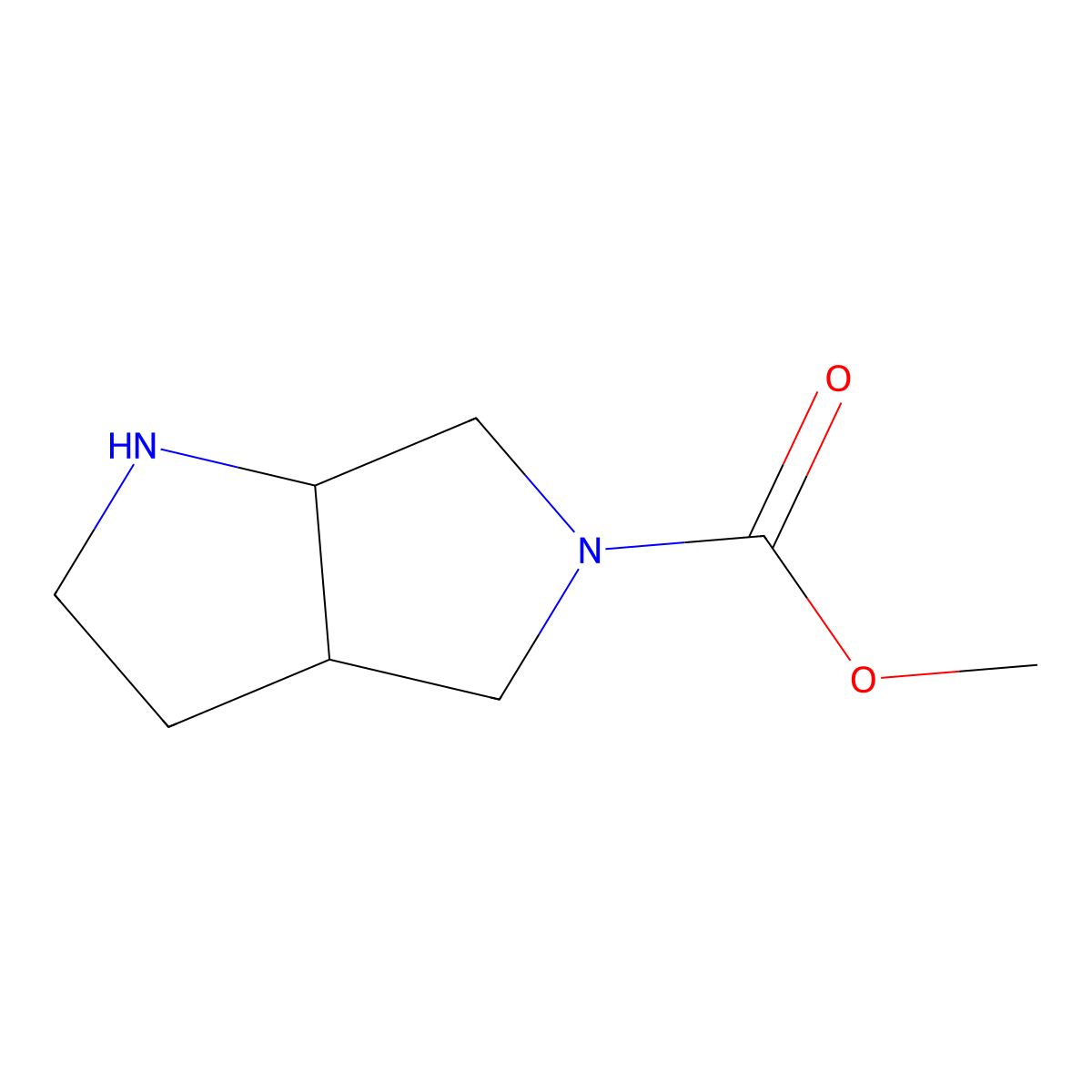 Methyl hexahydropyrrolo[3,4-b]pyrrole-5(1H)-carboxylate molecular structure, CAS 1550654-99-3