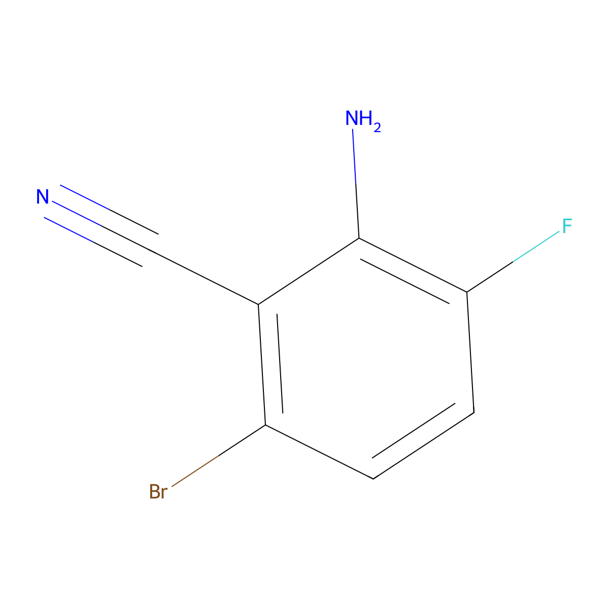 2-Amino-6-bromo-3-fluorobenzonitrile molecular structure, CAS 1550664-84-0