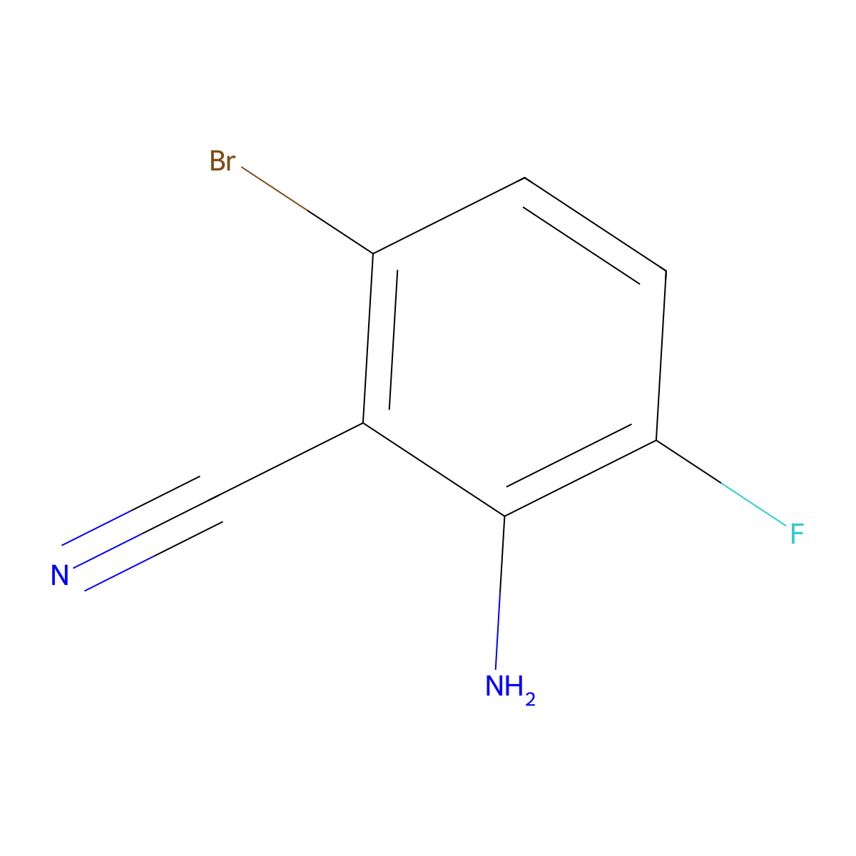 2-Amino-6-bromo-3-fluorobenzonitrile molecular structure, CAS 1550664-84-0