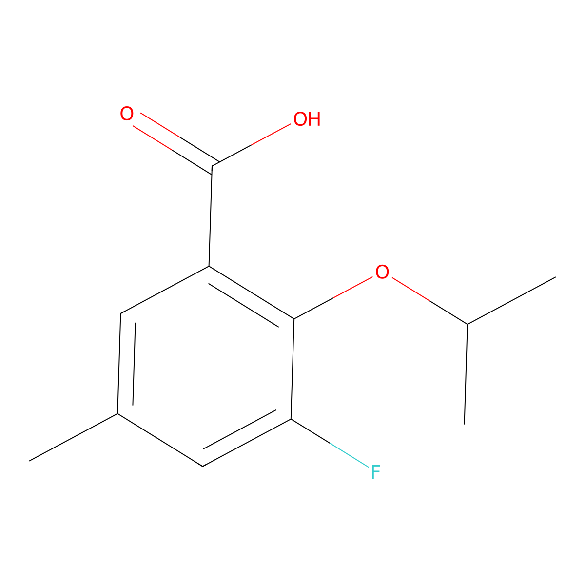 3-Fluoro-2-isopropoxy-5-methylbenzoic acid molecular structure, CAS 1550665-55-8