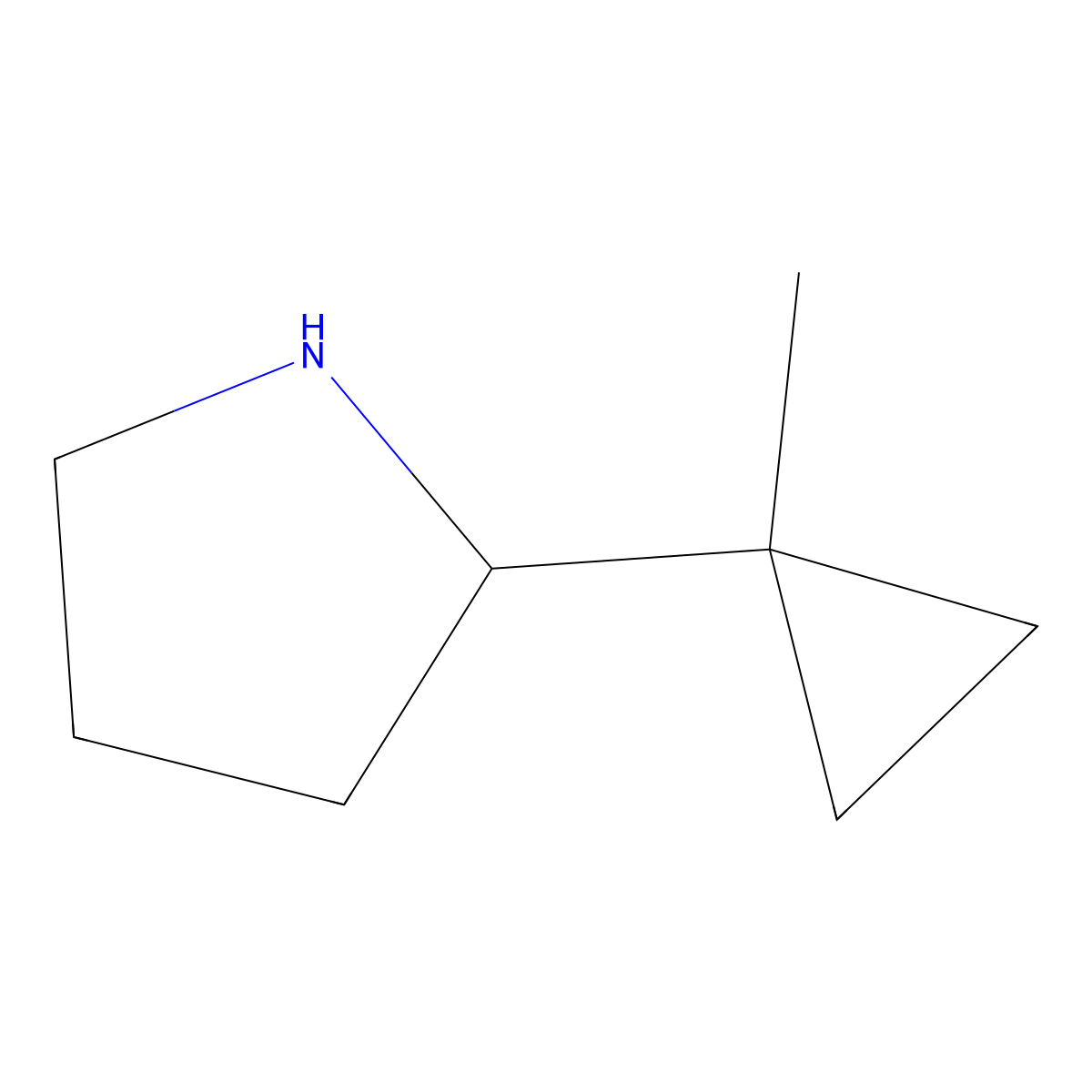 2-(1-Methylcyclopropyl)pyrrolidine molecular structure, CAS 1550666-77-7