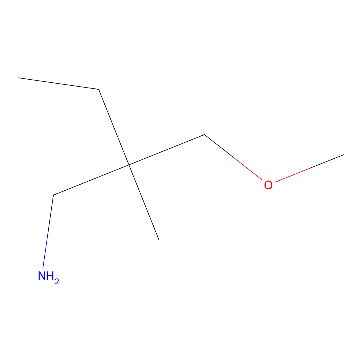 2-(Aminomethyl)-1-methoxy-2-methylbutane molecular structure, CAS 1550666-89-1