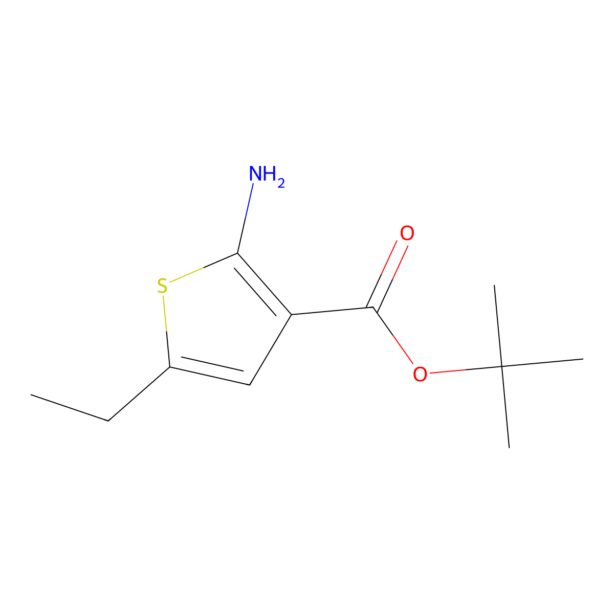 Tert-butyl 2-amino-5-ethylthiophene-3-carboxylate molecular structure, CAS 1550671-29-8