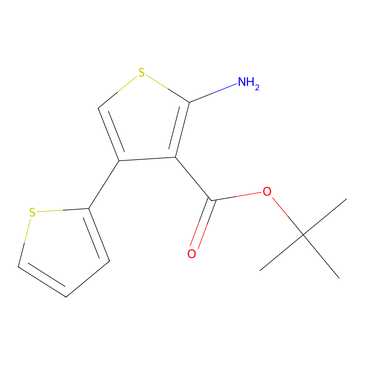 Tert-butyl 2-amino-4-(thiophen-2-YL)thiophene-3-carboxylate molecular structure, CAS 1550671-45-8