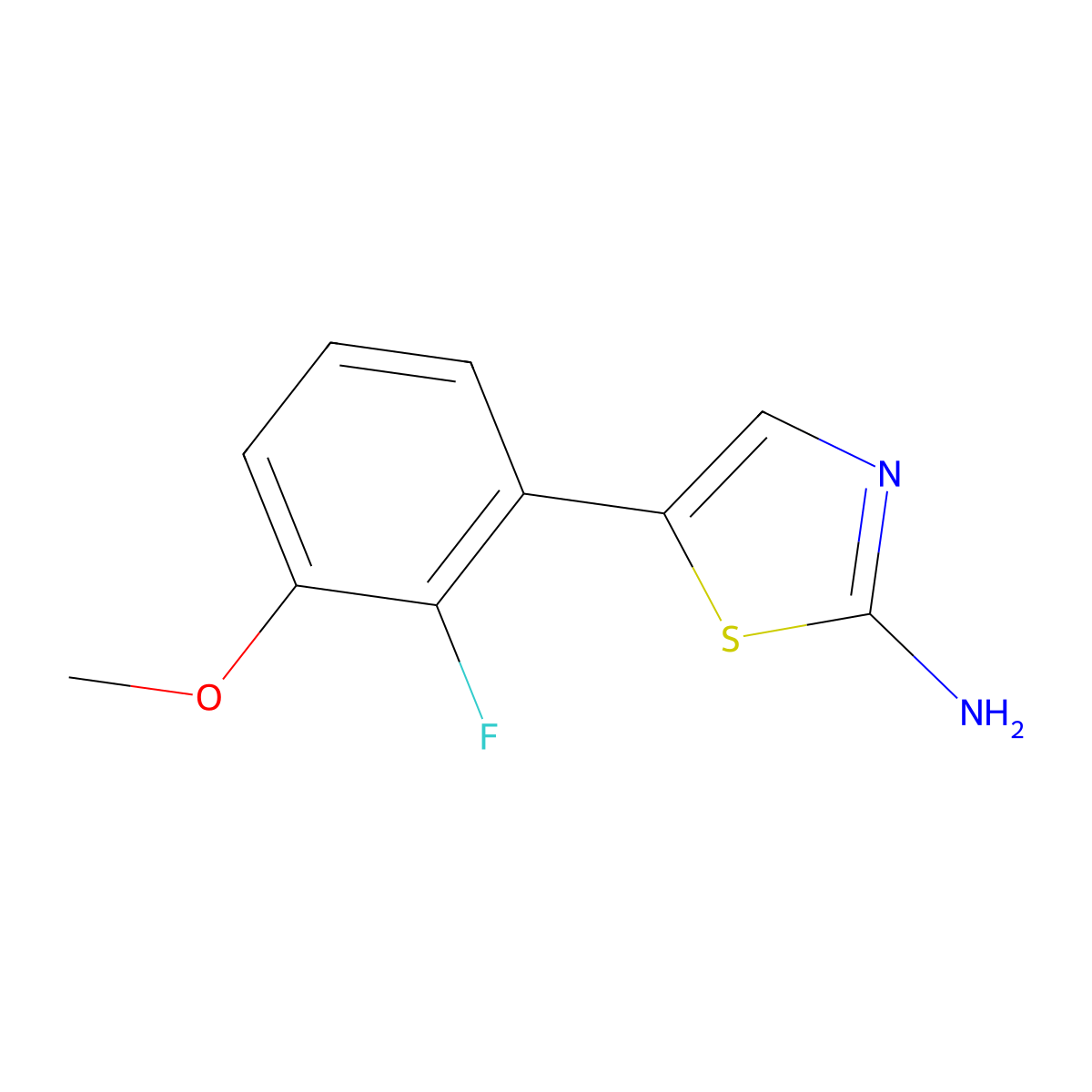 5-(2-Fluoro-3-methoxyphenyl)thiazol-2-amine molecular structure, CAS 1550673-64-7