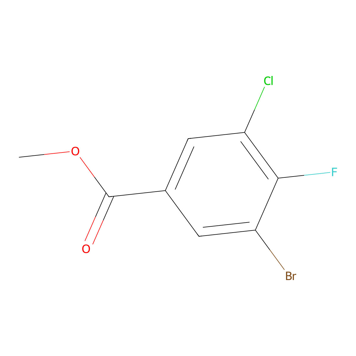 Methyl 3-bromo-5-chloro-4-fluorobenzoate molecular structure, CAS 1550684-79-1