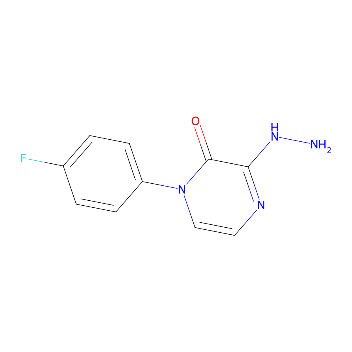 1-(4-Fluoro-phenyl)-3-hydrazino-1H-pyrazin-2-one molecular structure, CAS 1550697-30-7