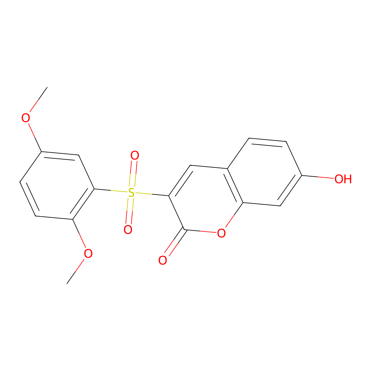 3-((2,5-dimethoxyphenyl)sulfonyl)-7-hydroxy-2H-chromen-2-one molecular structure, CAS 1550697-69-2
