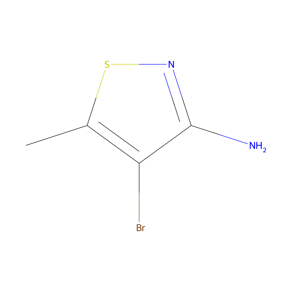 4-Bromo-5-methyl-1,2-thiazol-3-amine molecular structure, CAS 1550699-55-2