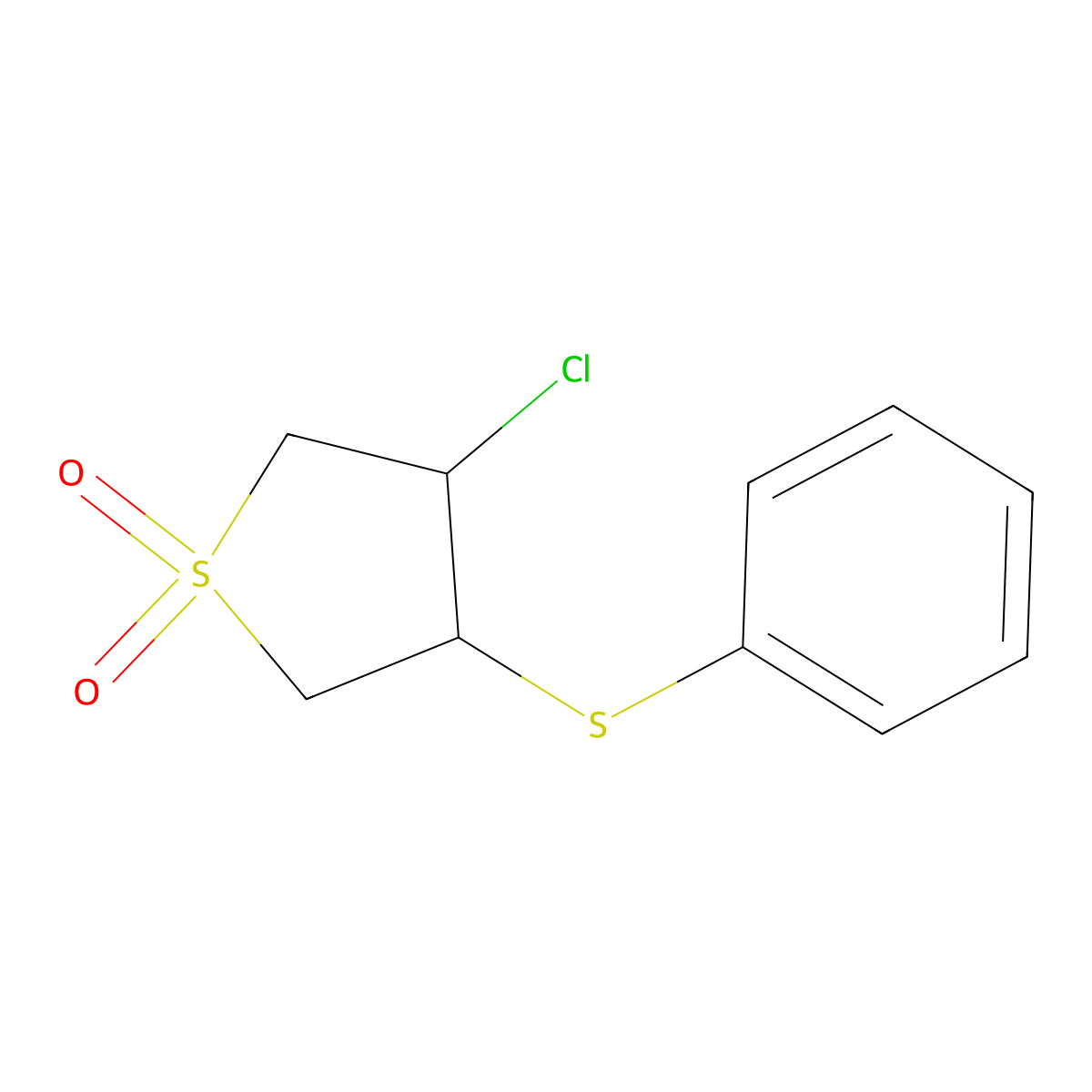 3-Chloro-4-phenylsulfanylthiolane 1,1-dioxide molecular structure, CAS 15507-87-6
