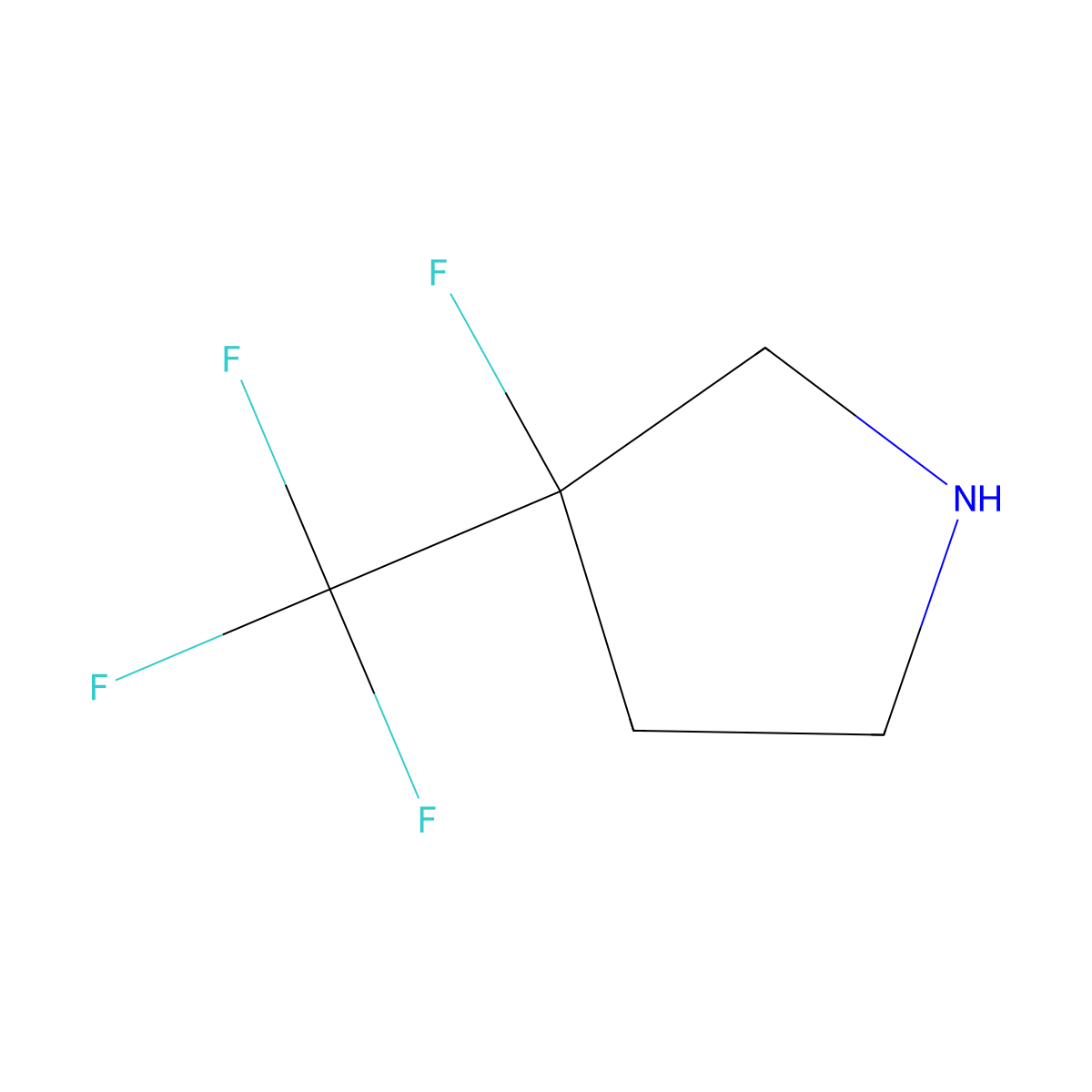 3-Fluoro-3-(trifluoromethyl)pyrrolidine molecular structure, CAS 1550728-66-9
