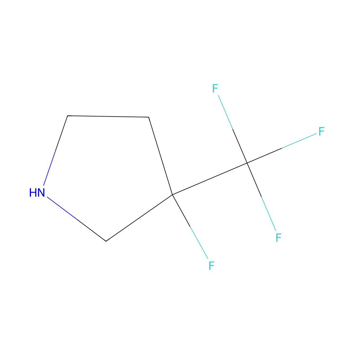 3-Fluoro-3-(trifluoromethyl)pyrrolidine molecular structure, CAS 1550728-66-9