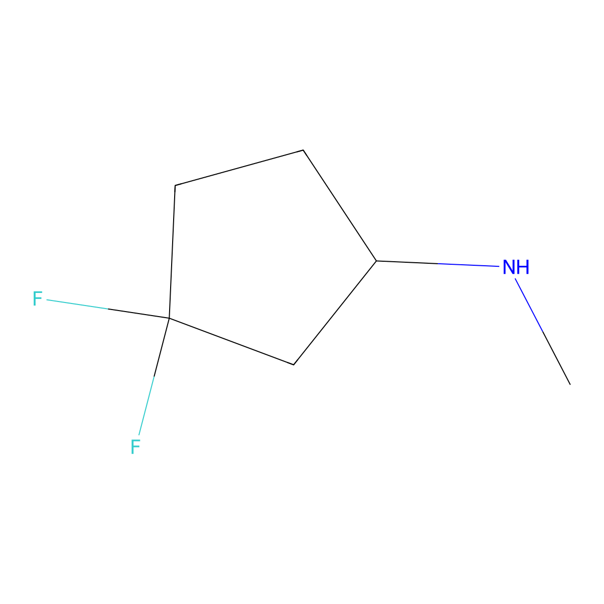 3,3-difluoro-N-methylcyclopentan-1-amine molecular structure, CAS 1550730-25-0